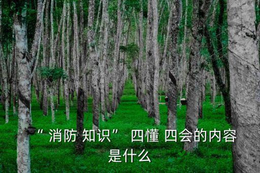 消防知識四懂四會,消防security四懂四會