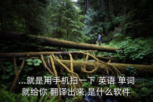 ...就是用手機(jī)掃一下 英語 單詞就給你 翻譯出來,是什么軟件