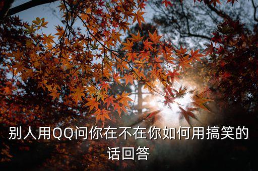 別人用QQ問你在不在你如何用搞笑的話回答