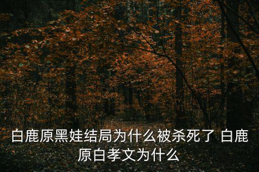 白鹿原黑娃結局為什么被殺死了 白鹿原白孝文為什么