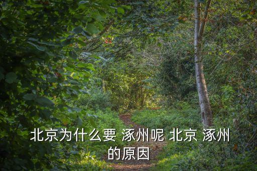  北京為什么要 涿州呢 北京 涿州的原因