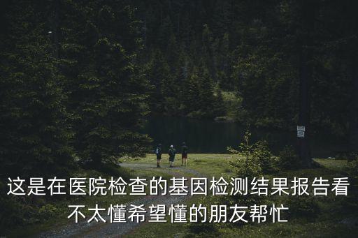 這是在醫院檢查的基因檢測結果報告看不太懂希望懂的朋友幫忙