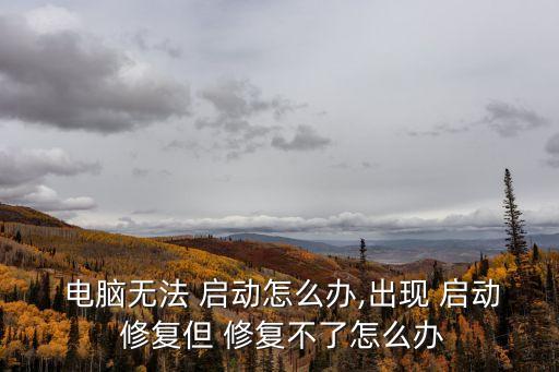  電腦無法 啟動怎么辦,出現 啟動 修復但 修復不了怎么辦
