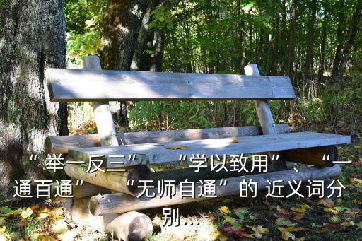 “ 舉一反三”、“學以致用”、“一通百通”、“無師自通”的 近義詞分別...