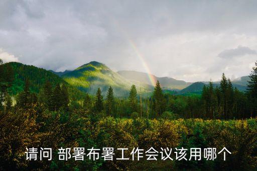 部署工作，請問 部署布署工作會議該用哪個