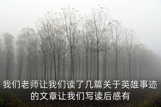 我們老師讓我們讀了幾篇關(guān)于英雄事跡的文章讓我們寫讀后感有