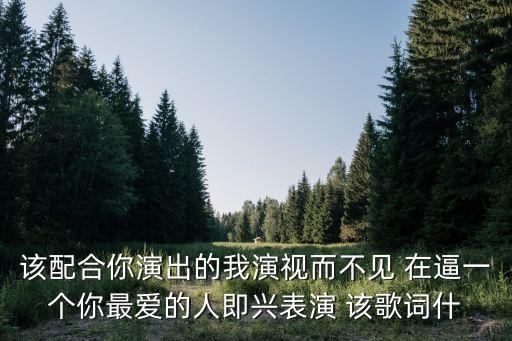 該配合你演出的我，求該怎么回復還配合你演出的我演視而不見這句歌詞 謝謝