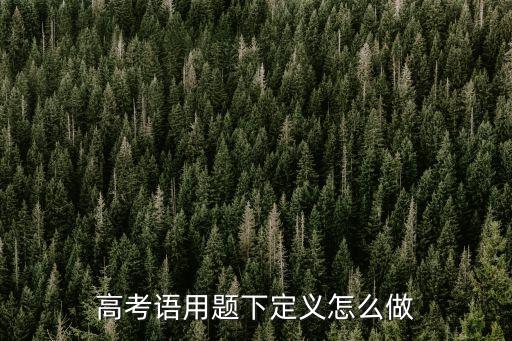 高考語用題下定義怎么做