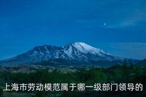 上海市勞動模范屬于哪一級部門領導的