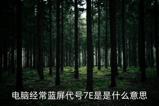 電腦經常藍屏代號7E是是什么意思