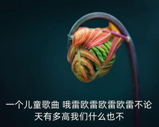 一個兒童歌曲 哦雷歐雷歐雷歐雷不論天有多高我們什么也不