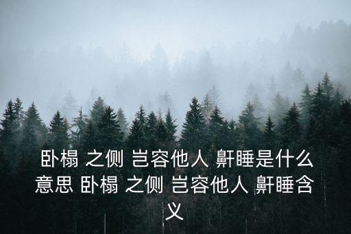 臥榻之側豈容他人鼾睡,榻榻之側豈容他人鼾睡?