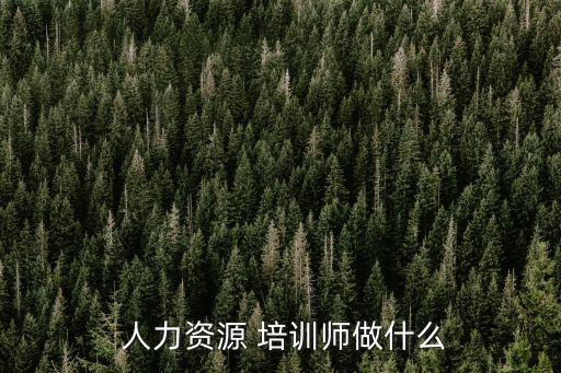  人力資源 培訓師做什么