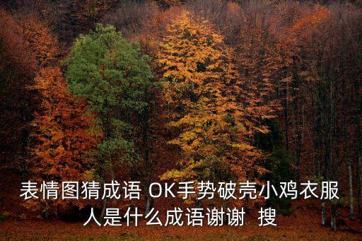 表情圖猜成語 OK手勢破殼小雞衣服人是什么成語謝謝  搜