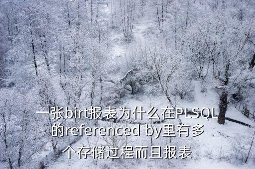 一張birt報表為什么在PLSQL的referenced by里有多個存儲過程而且報表
