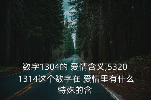 數字1304的 愛情含義,5320 1314這個數字在 愛情里有什么特殊的含