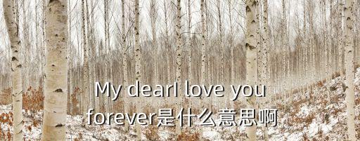 My dearI love you forever是什么意思啊