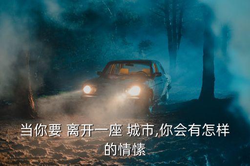 離開有你的城市,如果有機會離開佛山我會毫不猶豫選擇離開