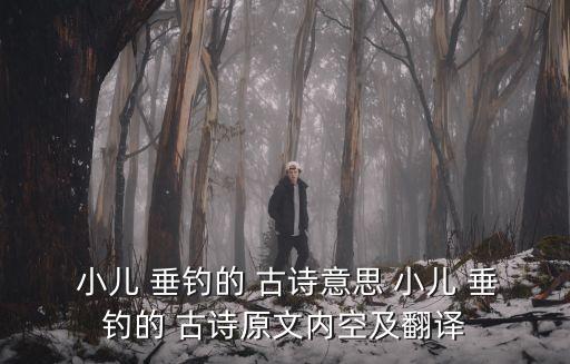  小兒 垂釣的 古詩意思 小兒 垂釣的 古詩原文內空及翻譯