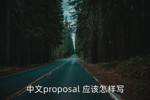 中文proposal 應該怎樣寫
