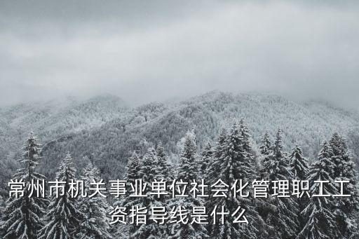 常州市機關事業單位社會化管理職工工資指導線是什么