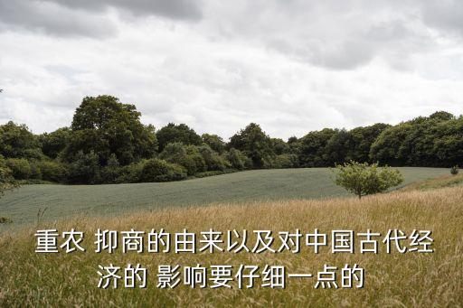 重農(nóng)抑商的影響,重農(nóng)抑商政策在戰(zhàn)國時(shí)期首次提出