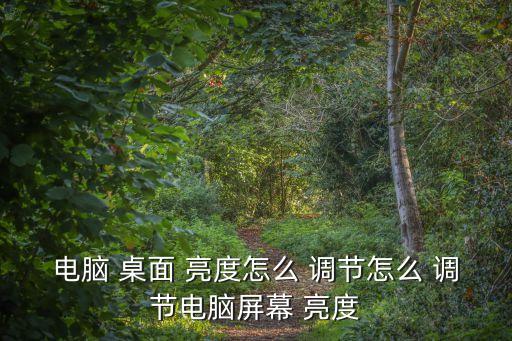 電腦 桌面 亮度怎么 調節怎么 調節電腦屏幕 亮度