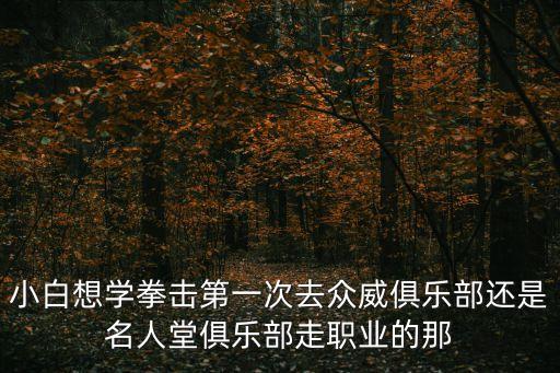 小白想學拳擊第一次去眾威俱樂部還是名人堂俱樂部走職業的那