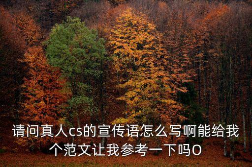 請(qǐng)問真人cs的宣傳語怎么寫啊能給我個(gè)范文讓我參考一下嗎O