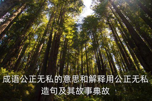 成語公正無私的意思和解釋用公正無私造句及其故事典故