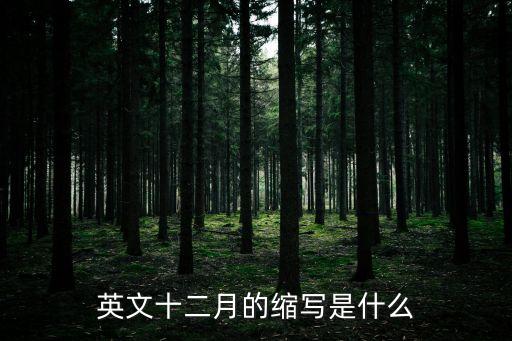 英文十二月的縮寫是什么