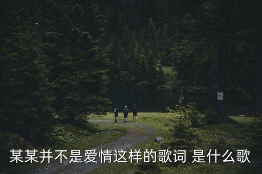 某某歌詞，某某并不是愛情這樣的歌詞 是什么歌