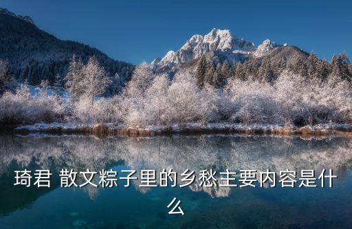 琦君 散文粽子里的鄉(xiāng)愁主要內(nèi)容是什么