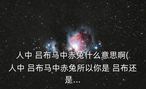 人中呂布,人中呂布，馬內赤兔是什么?