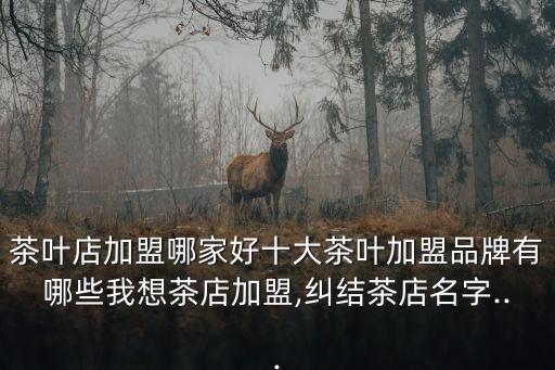 茶葉店加盟哪家好十大茶葉加盟品牌有哪些我想茶店加盟,糾結茶店名字...