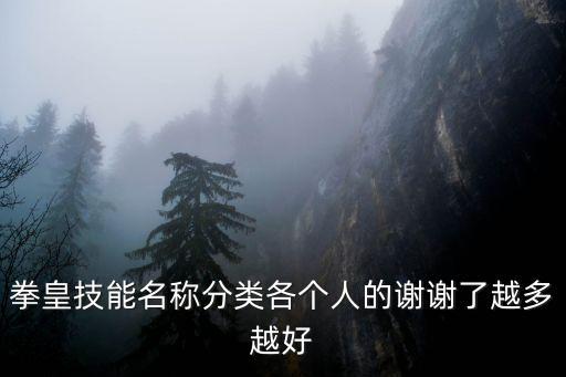 拳皇技能名稱分類各個人的謝謝了越多越好