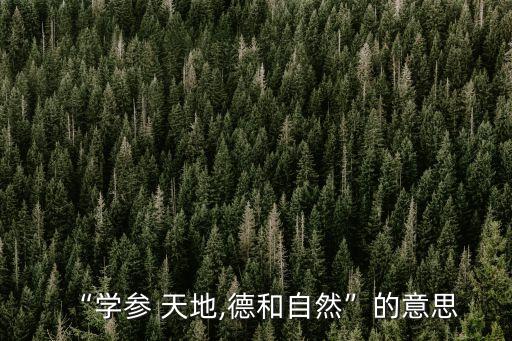 學習天地,學習參考天地，德性與自然四個字