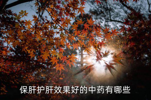 保肝護肝效果好的中藥有哪些
