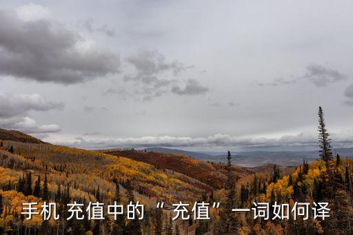 充值英文,手機充值區有何不同?