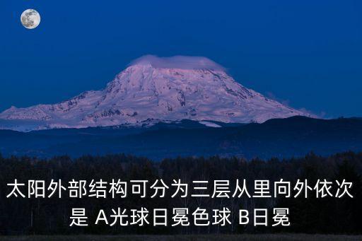 太陽外部結構可分為三層從里向外依次是 A光球日冕色球 B日冕