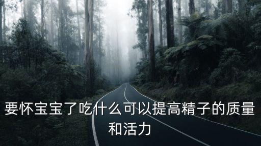要懷寶寶了吃什么可以提高精子的質量和活力