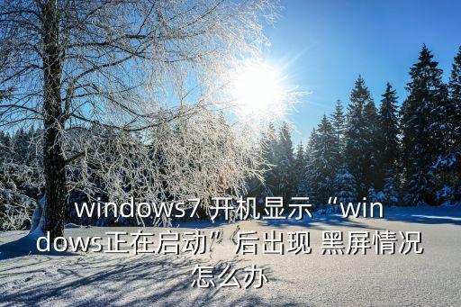 windows7 開機(jī)顯示“windows正在啟動”后出現(xiàn) 黑屏情況怎么辦