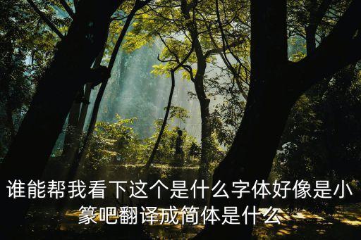 玉箸篆，誰能幫我看下這個是什么字體好像是小篆吧翻譯成簡體是什么