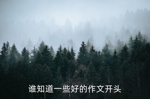 誰知道一些好的作文開頭