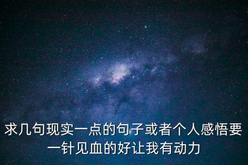求幾句現實一點的句子或者個人感悟要一針見血的好讓我有動力