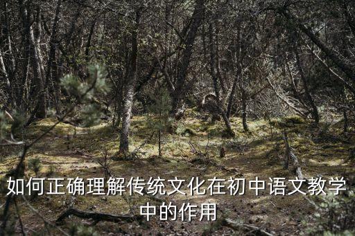 如何正確理解傳統文化在初中語文教學中的作用