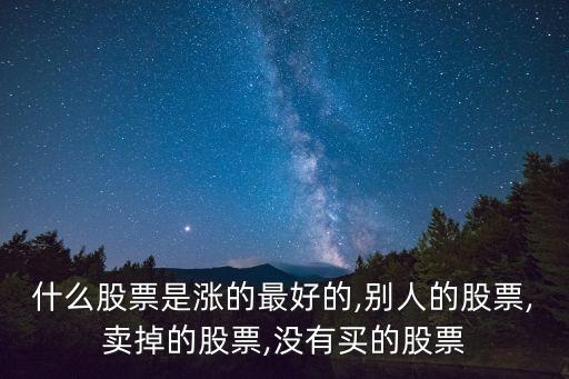 什么股票是漲的最好的,別人的股票,賣掉的股票,沒有買的股票