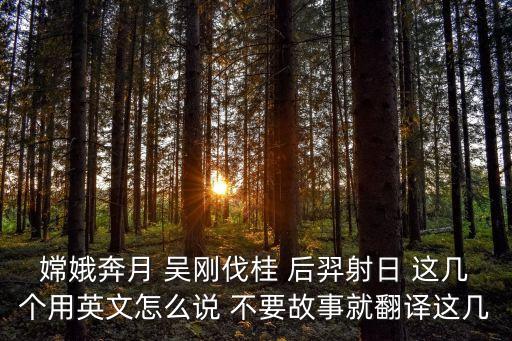 嫦娥奔月 吳剛伐桂 后羿射日 這幾個用英文怎么說 不要故事就翻譯這幾