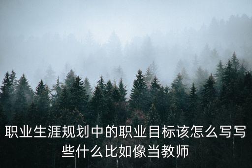 職業生涯規劃中的職業目標該怎么寫寫些什么比如像當教師