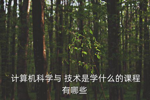  計(jì)算機(jī)科學(xué)與 技術(shù)是學(xué)什么的課程有哪些